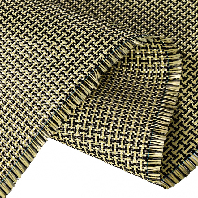 200GSM Kevlar Aramid &Carbon Fiber Hybrid Plain Fabric