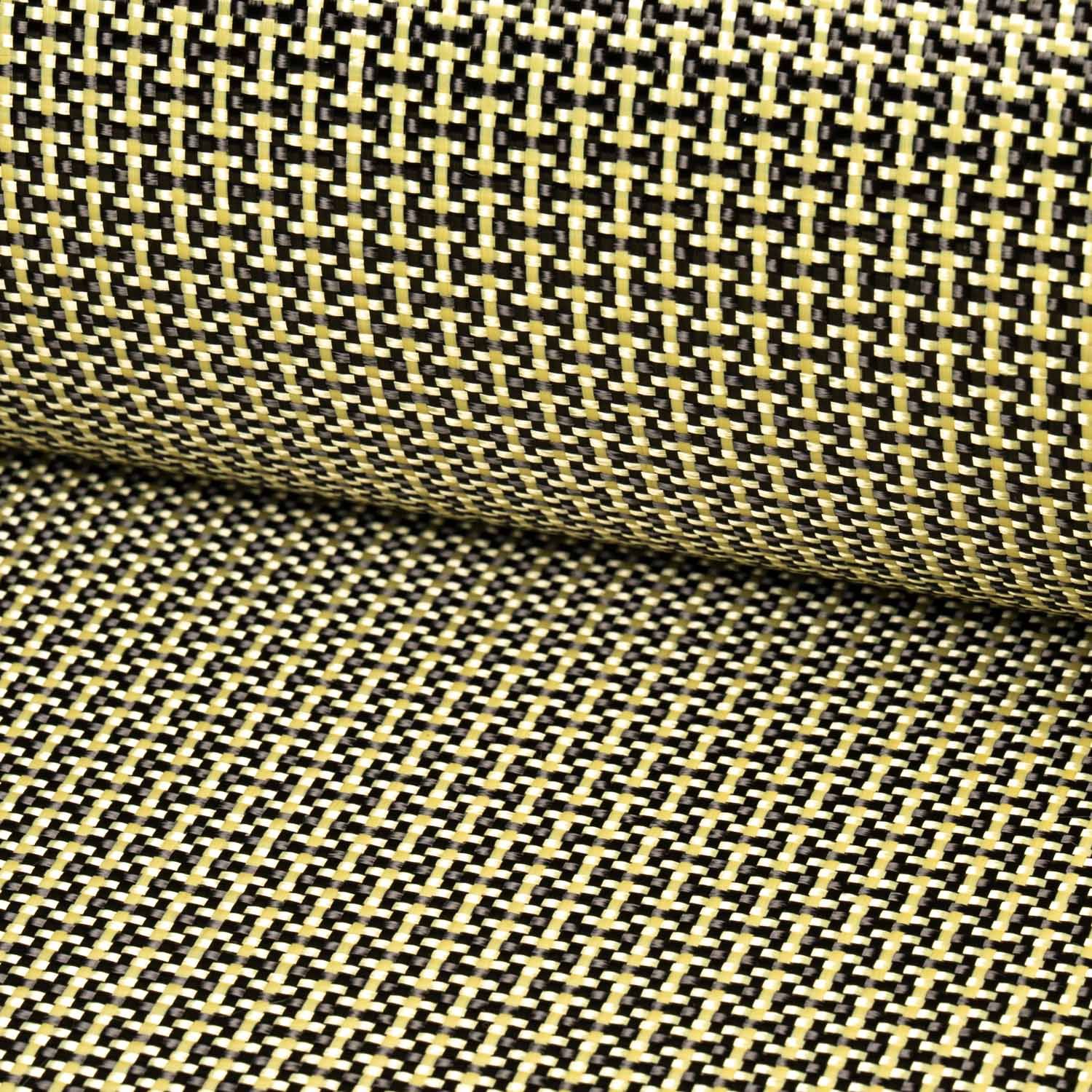 200GSM Kevlar Aramid &Carbon Fiber Hybrid Plain Fabric